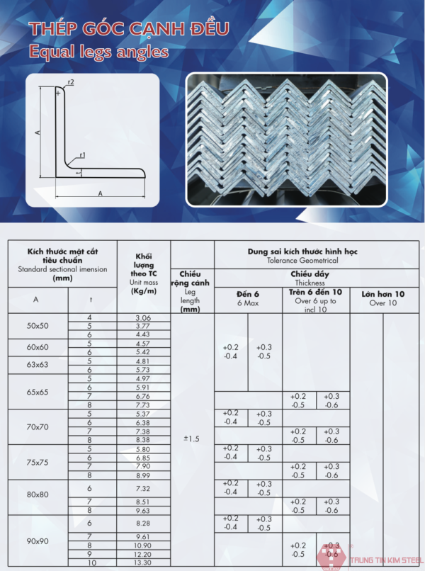 Barem Thép Hình V An Khánh - Kích thước 150*150*15*12m - Trung Tín Kim